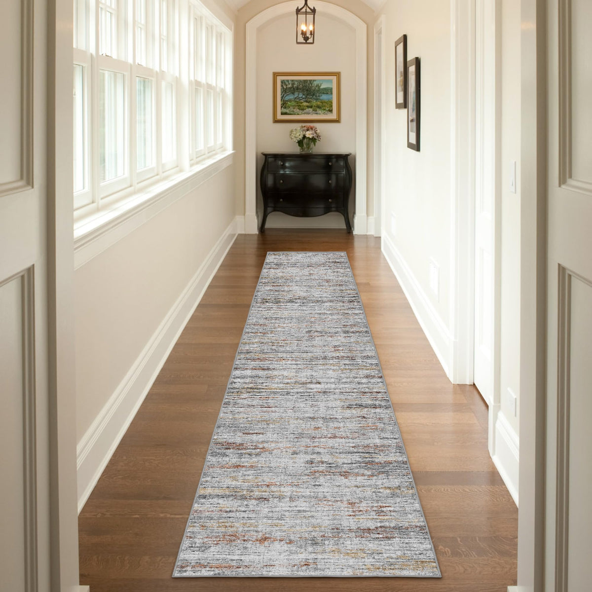 5x7 Area Rugs - Ultra-Thin Washble Rugs,Non-Slip Low Pile Abstract Print Rugs for Living Room,Home Office Decor,Stain Resistant Machine Washable Area Rug