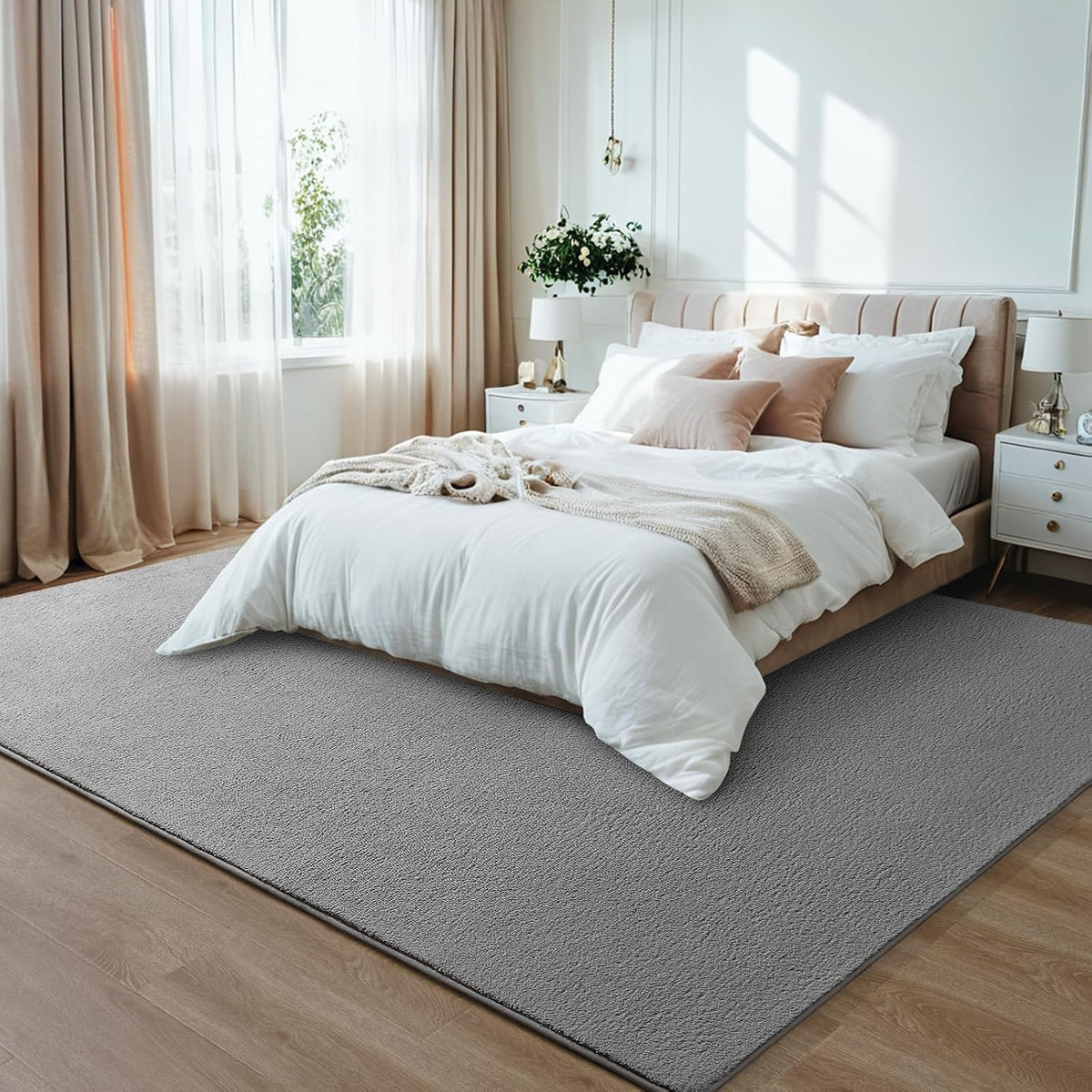 4x6 Grey Area Rug Modern Aesthetic Minimalist