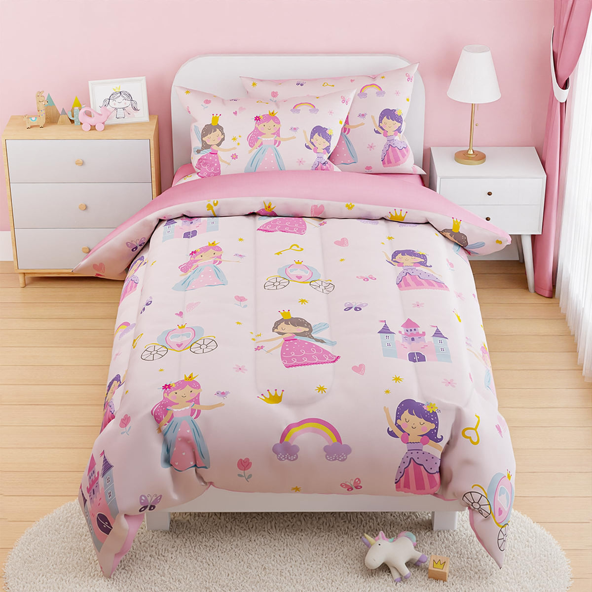 Woodland Animal Kids Bedding Set for Boys, Ultra Soft Microfiber Comforter Set Twin Size 3-Pieces, Comforters Bed Sets for Kid Tween Teen Bedroom Decor