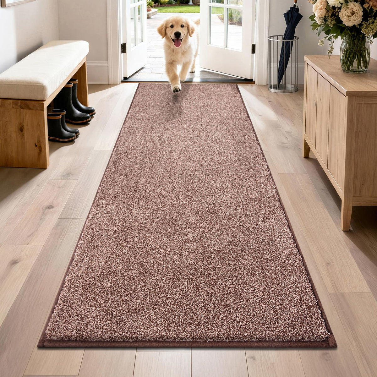 PURRUGS Dirt Trapping Indoor Door Mat, 20" x 31.5", Bluish Grey-Black