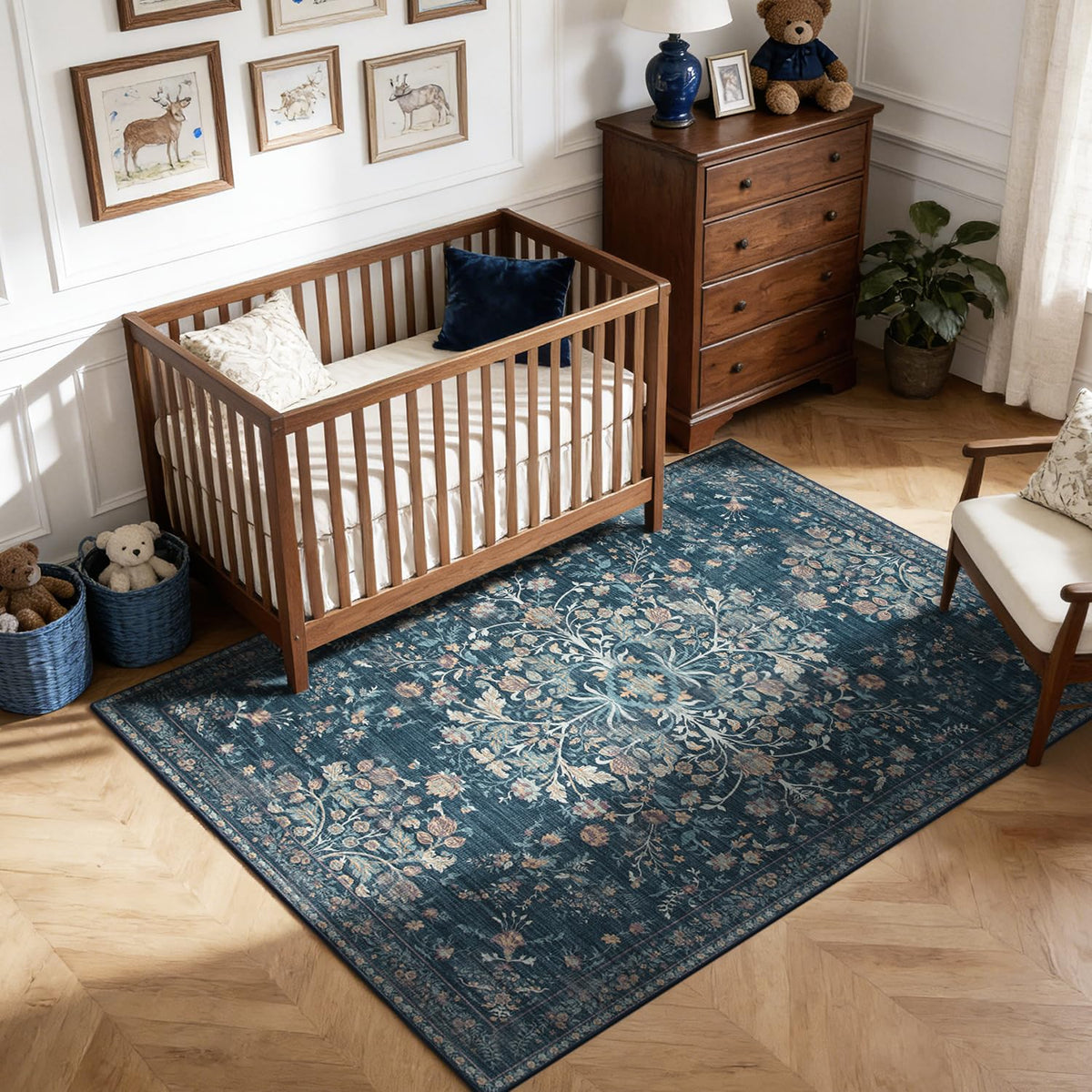 Washable Rugs 8x10 Area Rugs for Living Room,Ultra Soft Faux Wool Retro Carpets,Non Slip Backing,Durable Edge Binding,Stain Resistant,The Large Carpet for Bed Room,Dining Room,Office Decor