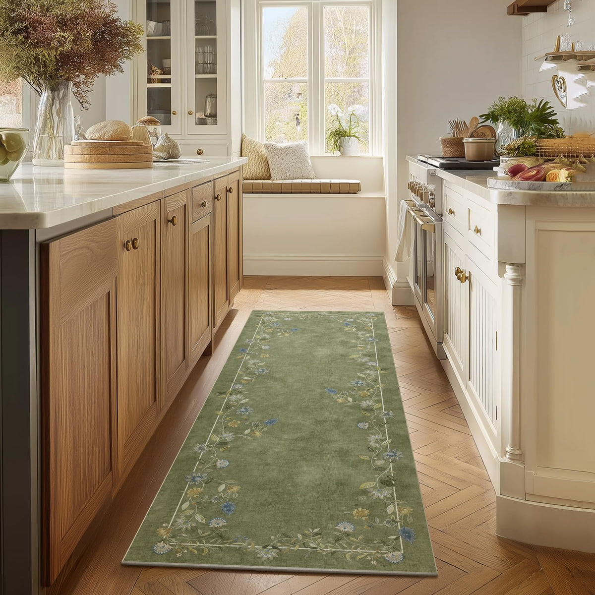 5x7 Area Rug for Living Room: Washable Bedroom Rug Non Slip Low Pile Carpet