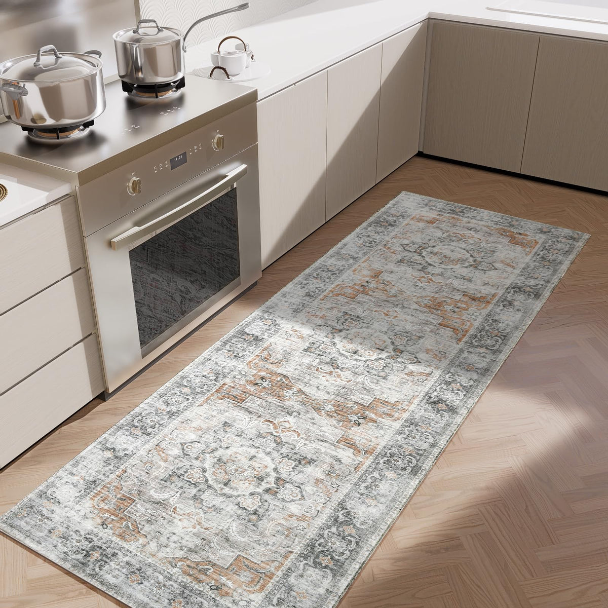 5x7 Area Rug for Living Room: Washable Bedroom Rug Non Slip Low Pile Carpet