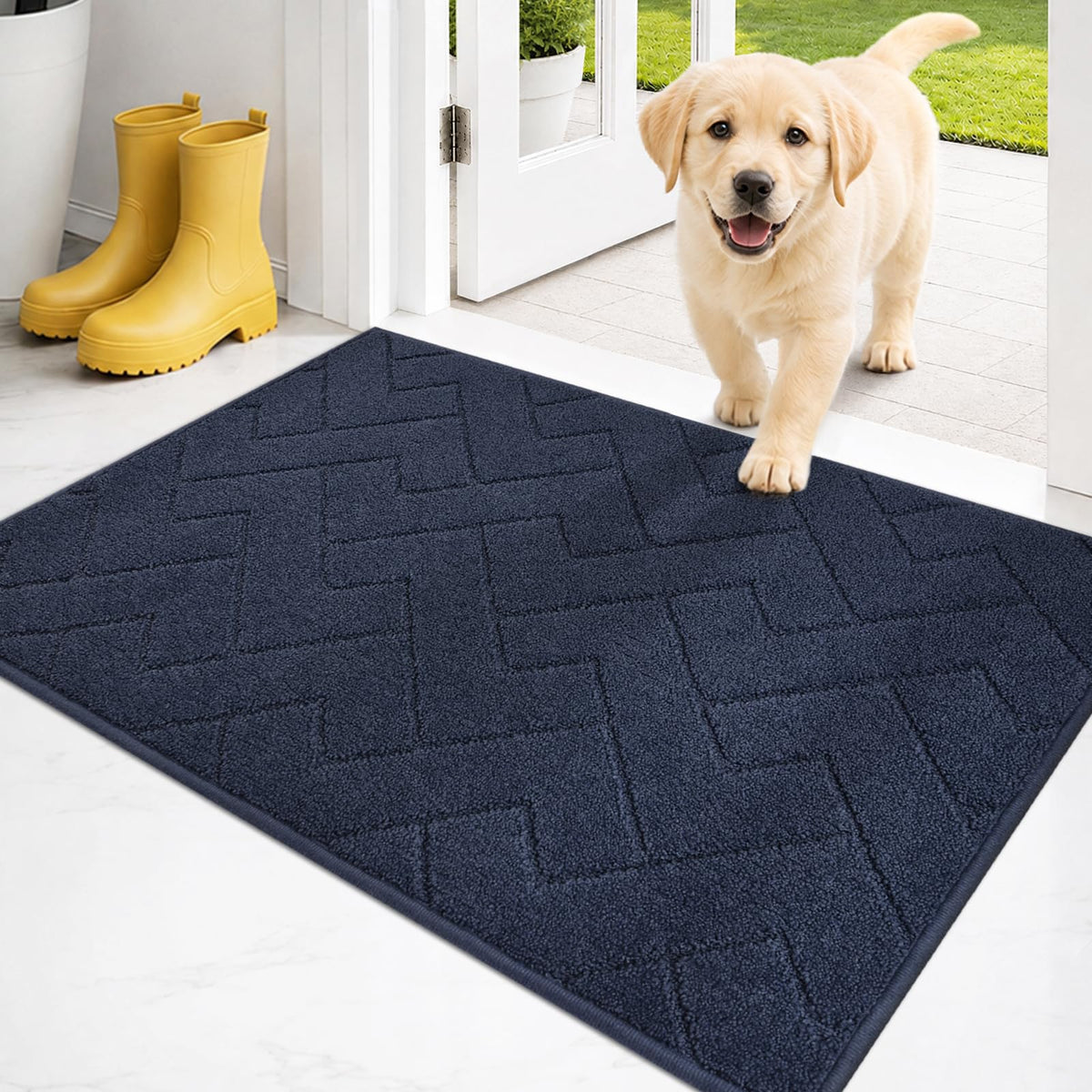 PURRUGS Dirt Trapping Door Mat Indoor Entrance, 20" x 31.5", Grey