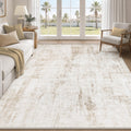 MXSANYOO 6x9 Area Rugs Washable Rug: Abstract Neutral Rugs Modern Non Slip Area Rug Stain Resistant Low Pile Indoor Carpet for Dining Room Bedroom Nursery Office (Beige, 6'x9')