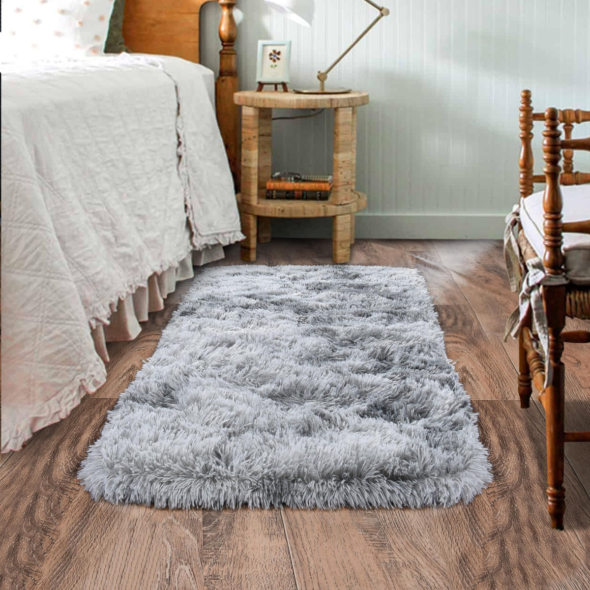 Black Rug for Bedroom, Soft Shaggy Modern Shag 4x6 Area Rugs for Living Room, Upgrade Non-Slip Plush Fluffy Carpet for Kids Boys Girls Room Dorm Home Decor Aesthetic