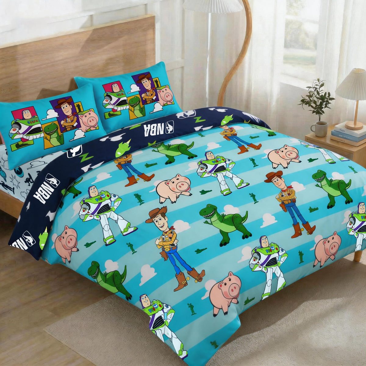 Northwest Disney Pixar Story Twin Comforter Set, Reversible Buzz Lightyear & Woody Design, Ultra Soft Fade Resistant Microfiber Kids Bedding Set, Officially Licensed