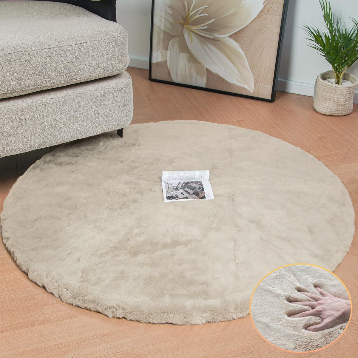 ORINOVA White Faux Bunny Fluffy Fur Rug Washable Area Rugs for Living Room Nursery Rugs for Bedroom 2x3 Rectange Rug Cute Home Décor