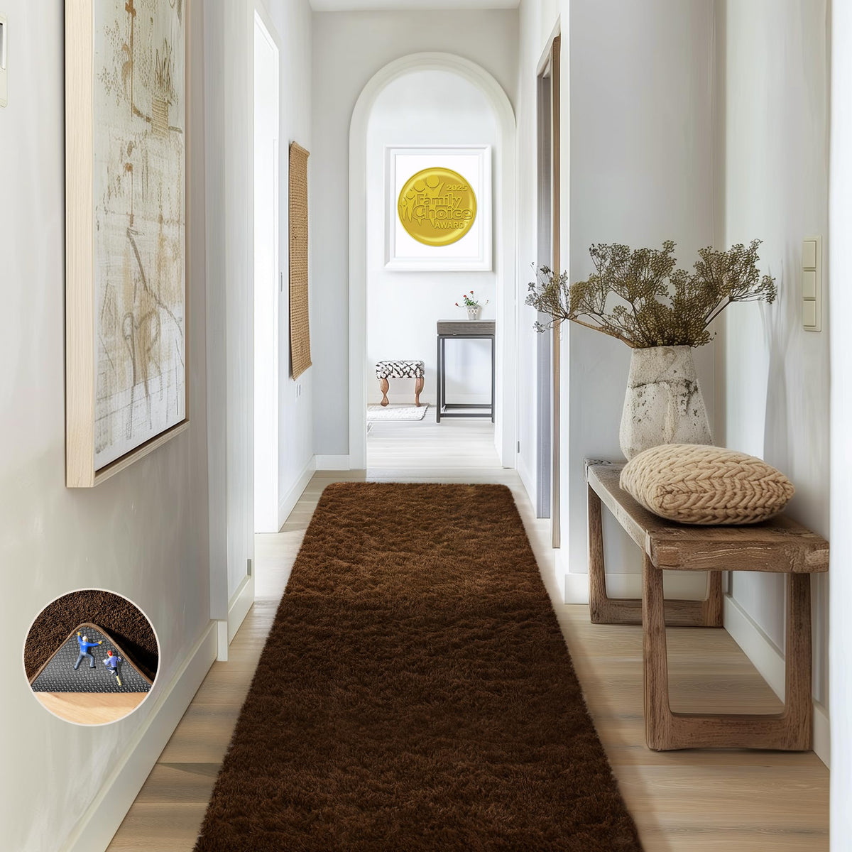 Ophanie Round Rugs 5Ft Ivory Circle Area Rug,Baby Nursery Living Room Bedroom Decor Circular Carpet 5 Foot,Fluffy Fuzzy Shag Plush Cream for Kids Boys Girls Teen with Over 99 pcs Pile fibers