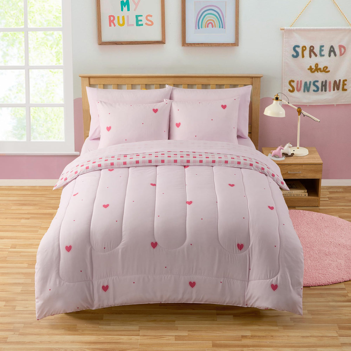 Kids Bedding Set Bed in a Bag for Boys and Girls Toddlers Printed Sheet Set and Comforter, Twin, Fairytale Princess