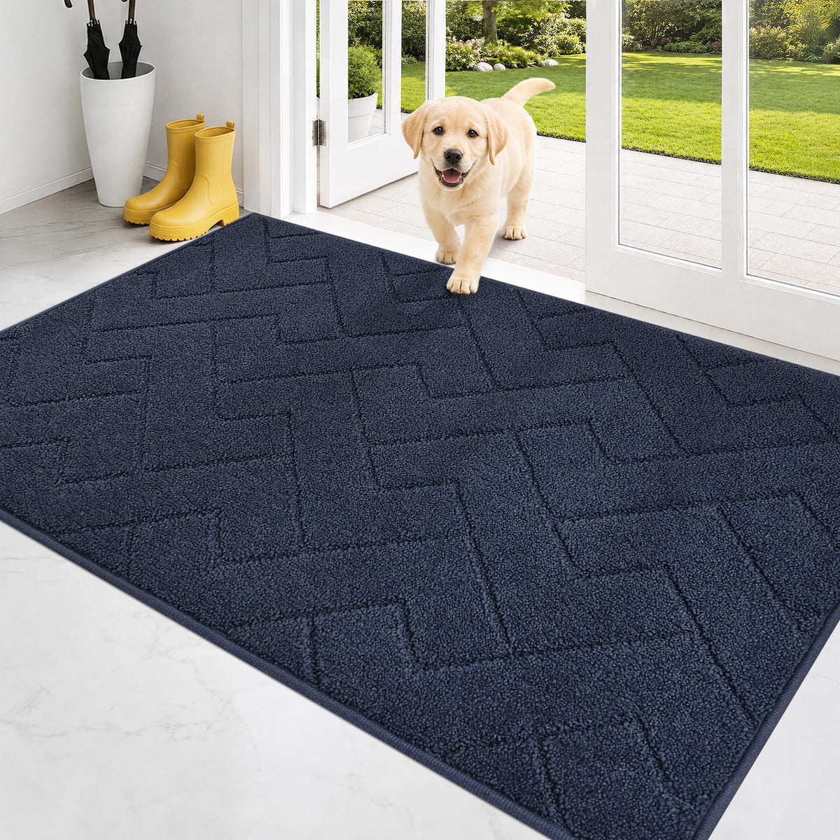 PURRUGS Dirt Trapping Door Mat Indoor Entrance, 20" x 31.5", Grey
