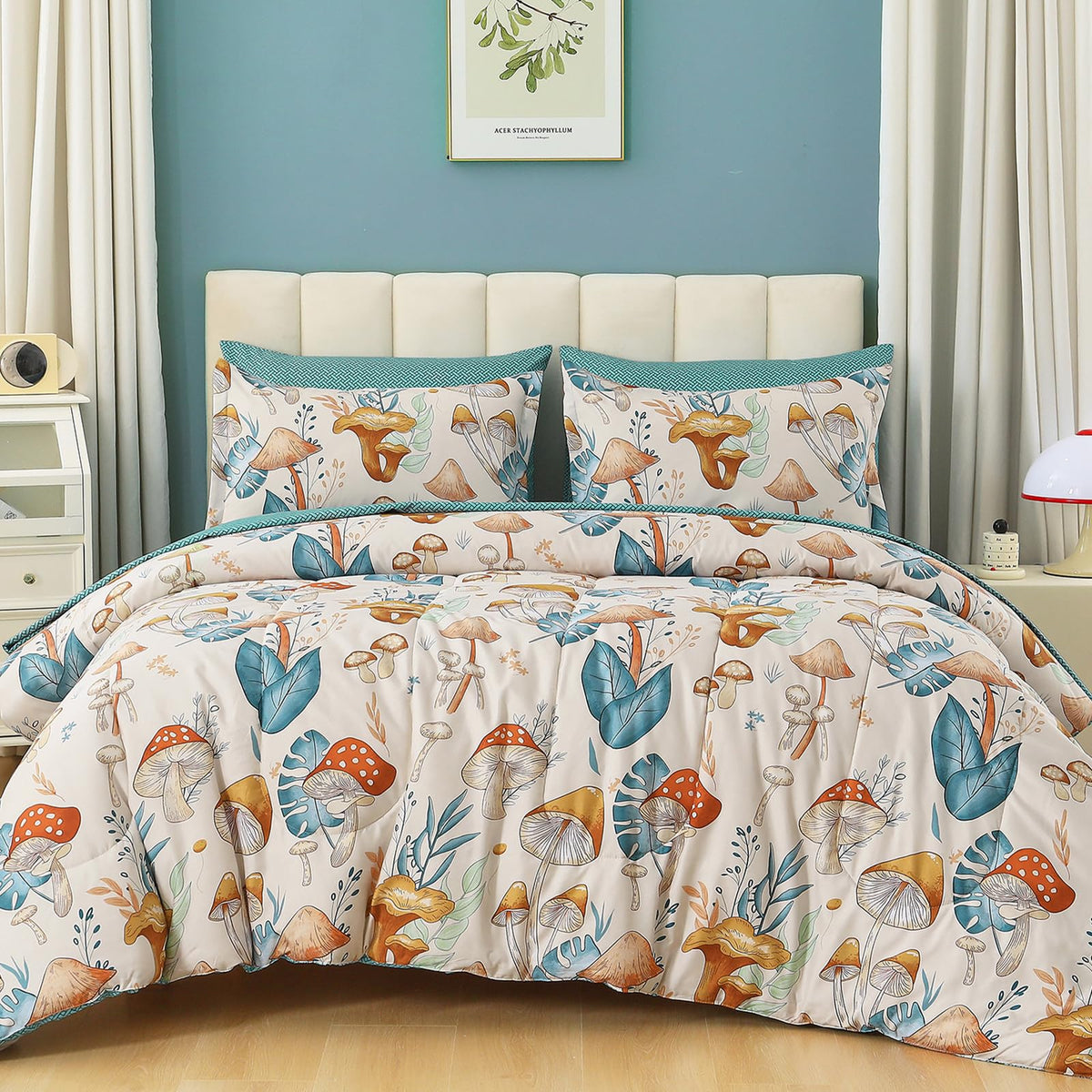 Dinjoy Girls Comforter Set 7 Pieces, Queen Size Colorful Ombre Rainbow Bedding Set, Bed in A Bag for Kid Teen Girls (1 Comforter, 1 Flat Sheet, 1 Fitted Sheet, 2 Pillow Shams, 2 Pillowcases)