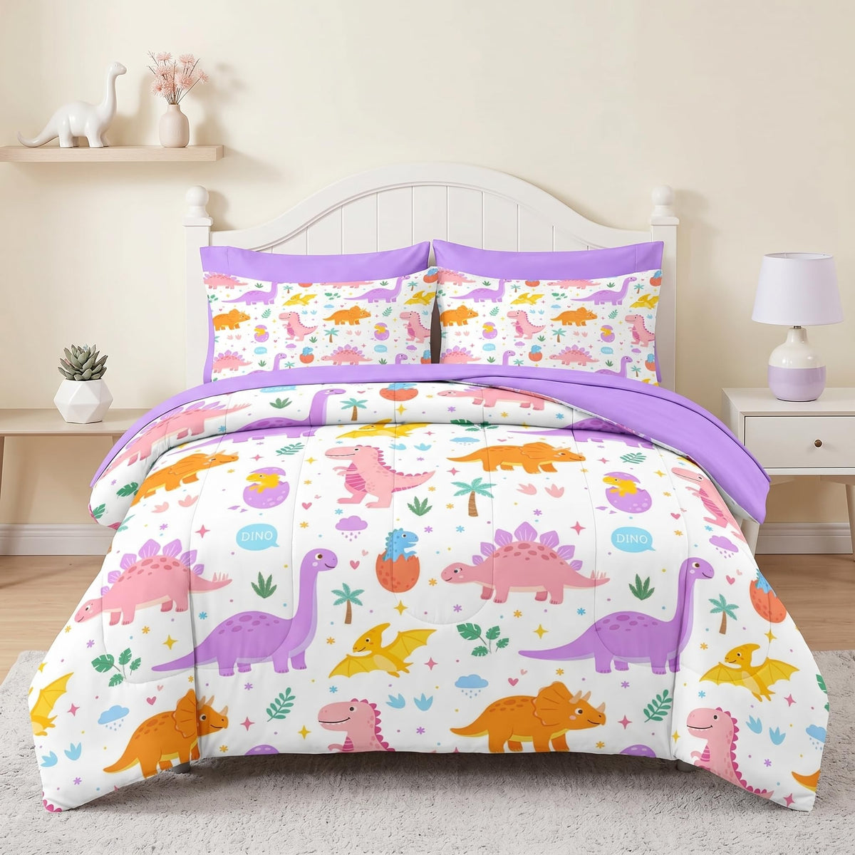 Pamnest Twin Comforter Set for Girls, 5 Pieces Butterfly Bedding Set