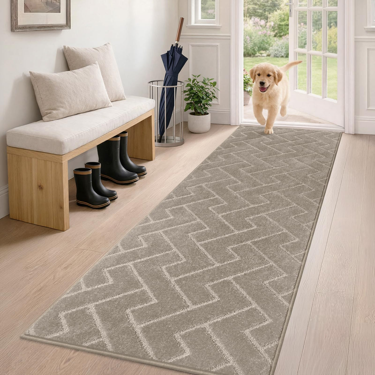 PURRUGS Dirt Trapping Door Mat Indoor Entrance, 20" x 31.5", Grey