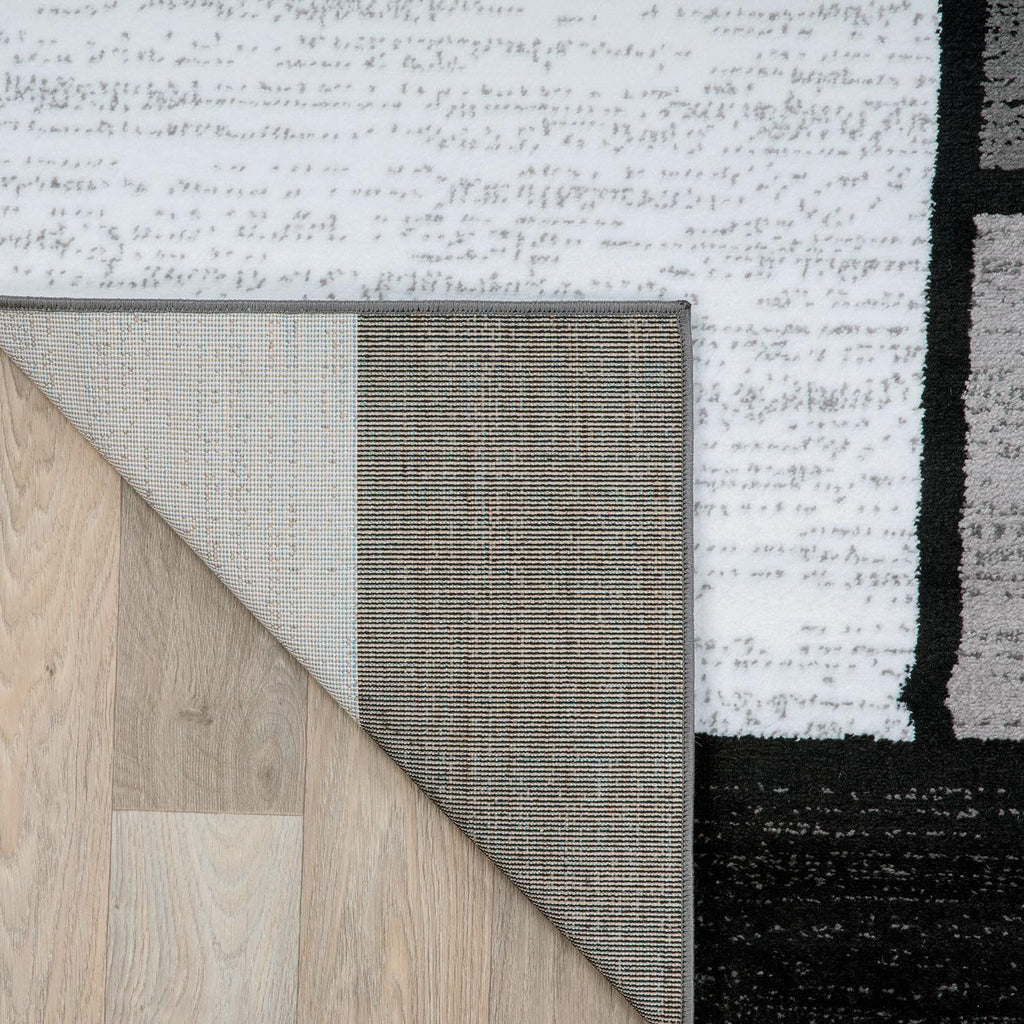 Rugshop Modern Boxes Contemporary Non-Shedding Area Rug Gray 5'3" x 7'3"
