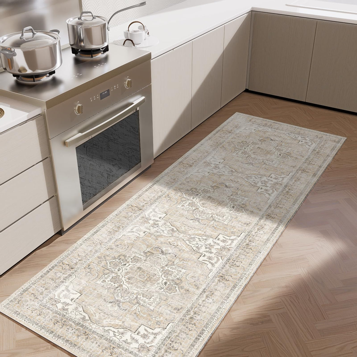 5x7 Area Rug for Living Room: Washable Bedroom Rug Non Slip Low Pile Carpet