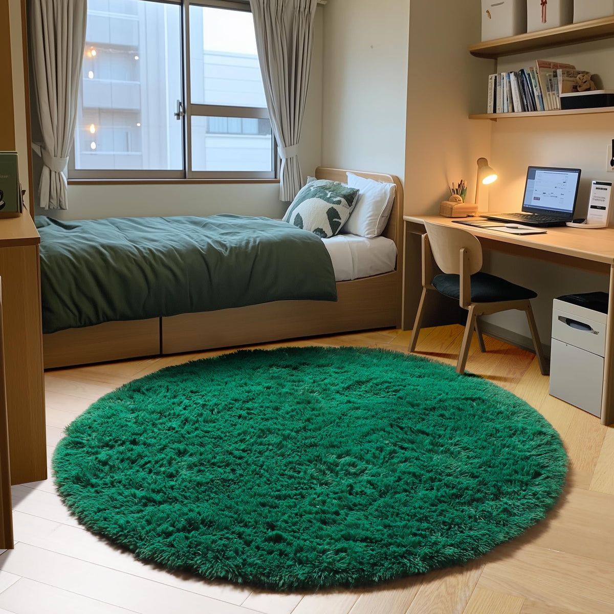 Area Rugs for Bedroom Living Room, 4x6 Fluffy Grey and Black Geometric Rug