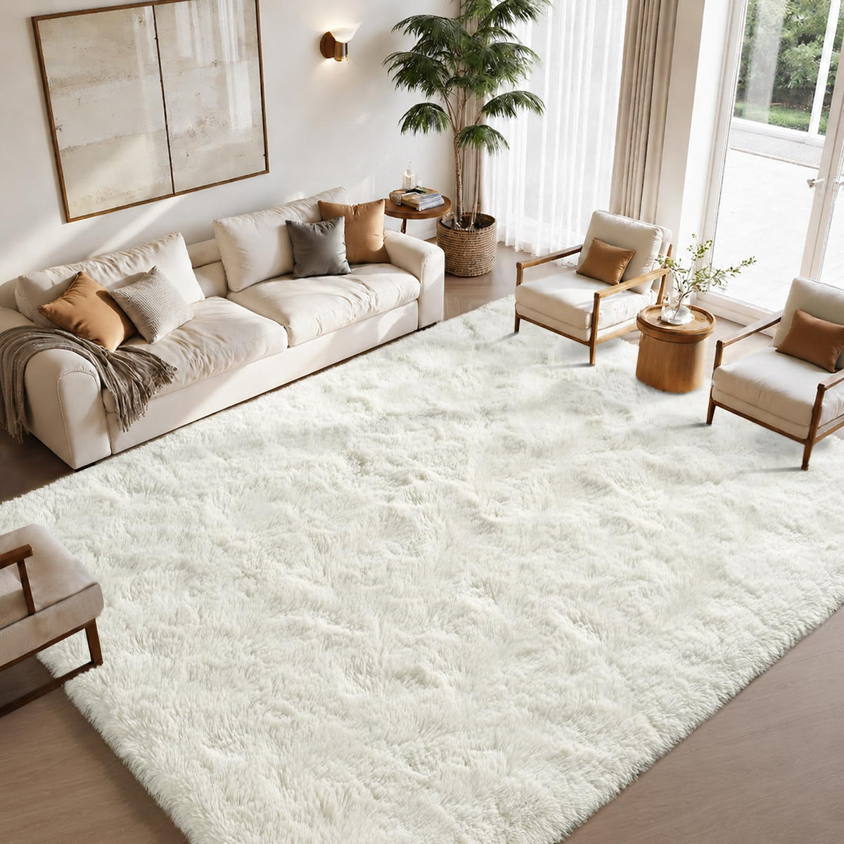 Zentavio Area Rugs for Living Room Grey Rugs for Bedroom 4x6 Carpet Fluffy Furry Soft Shag Aesthetic Plush High Pile Gray Throw Rug for Nursery Kids Room Dorm