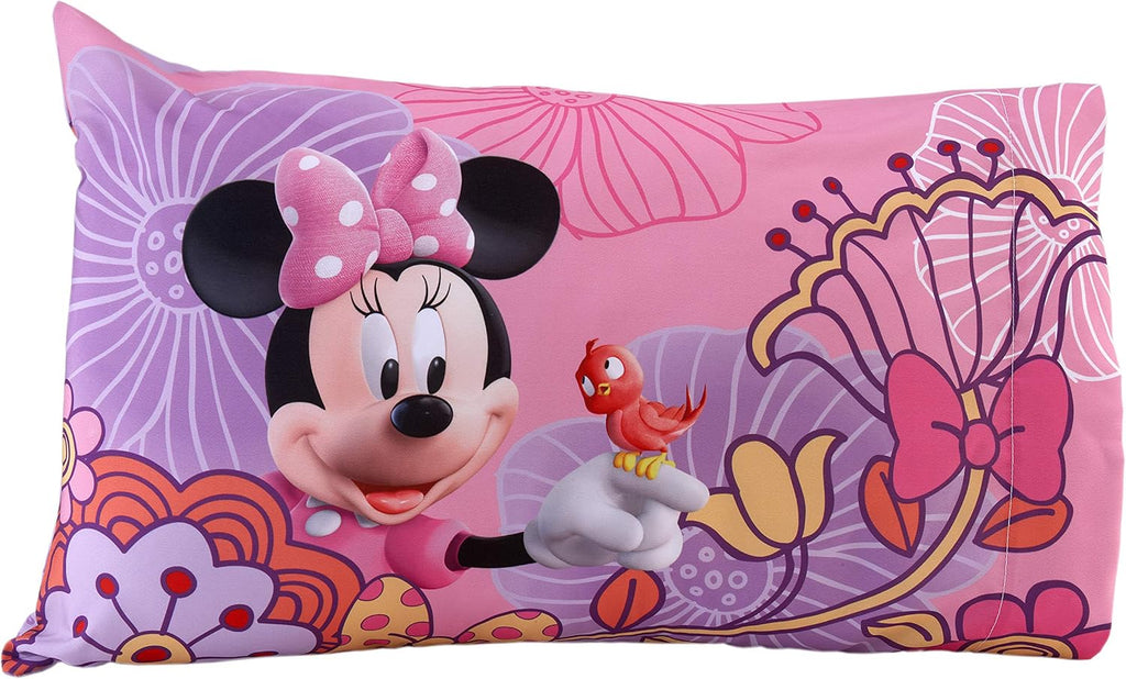 Disney 4 Piece Minnie's Fluttery Friends Toddler Bedding Set, Lavender