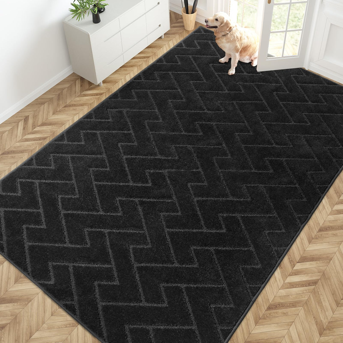 PURRUGS Dirt Trapping Door Mat Indoor Entrance, 20" x 31.5", Grey