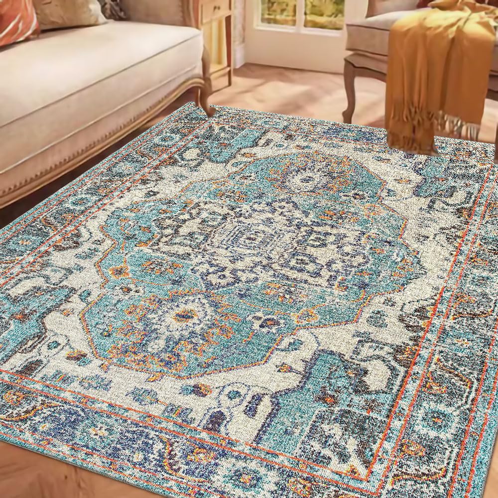 1.6x2.6 Small Area Rug, Washable Non-Slip for Entryway Green