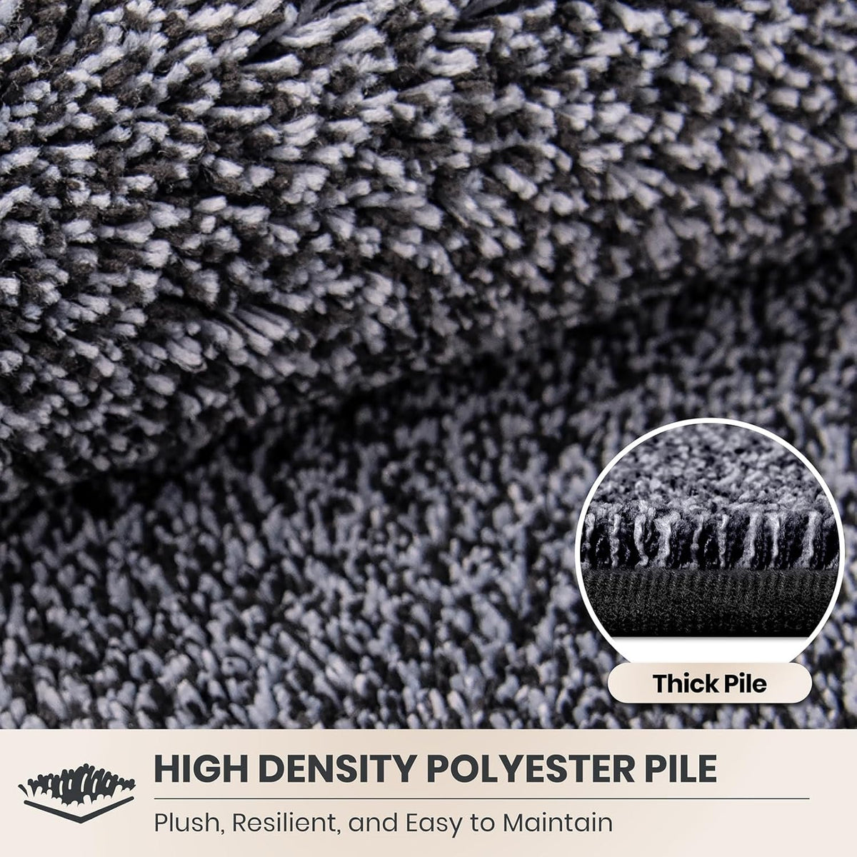 PURRUGS Dirt Trapping Indoor Door Mat, 20" x 31.5", Bluish Grey-Black