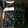 A Nice Night 5pc Glow in The Dark Dinosaur Kids Queen Comforter Sets