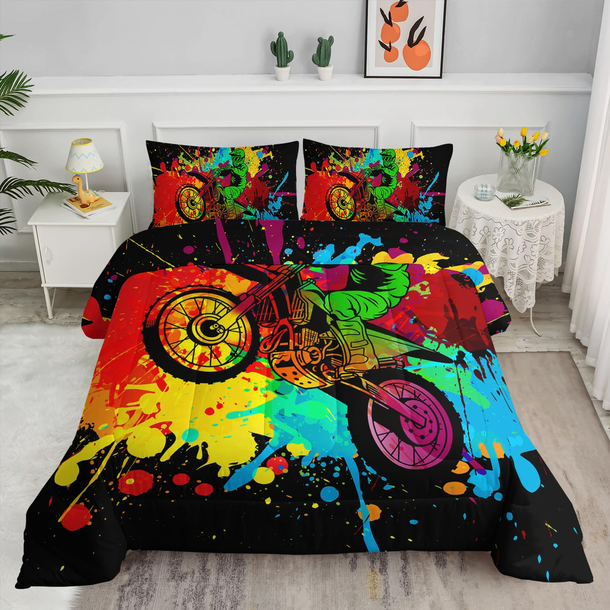 Axolotl Kid Comforter Set Twin Size,Racing Car Bedding Set for Boys Girls Teen Kids Children Racing Gifts,Race Cars Quilt Bed Set with 1 Comforter 2 Pillowcases,Red Grey