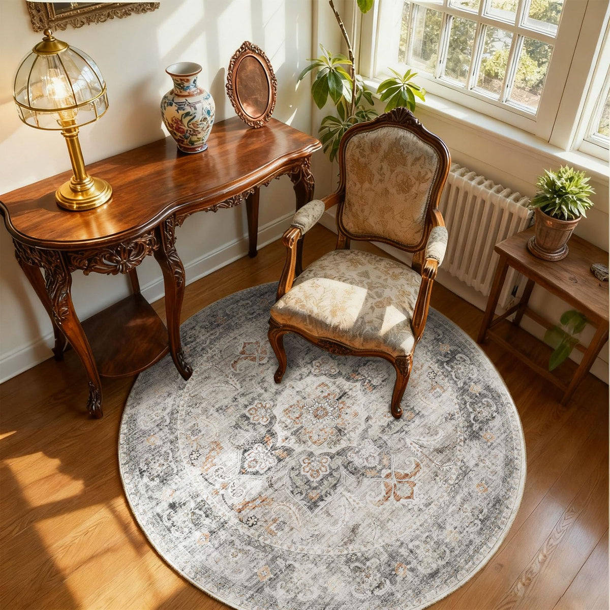 5x7 Area Rug for Living Room: Washable Bedroom Rug Non Slip Low Pile Carpet