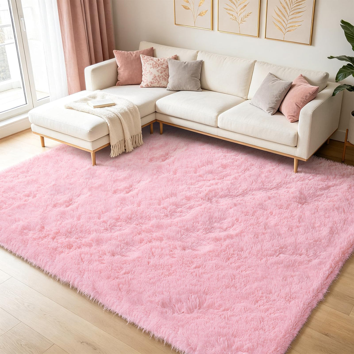 Shag Area Rugs for Bedroom Living Room,4X6 Ultra Soft Fluffy Area Rugs for Dorm,Indoor Carpet Plush Rugs for Home Decor,Tie-Dye Grey