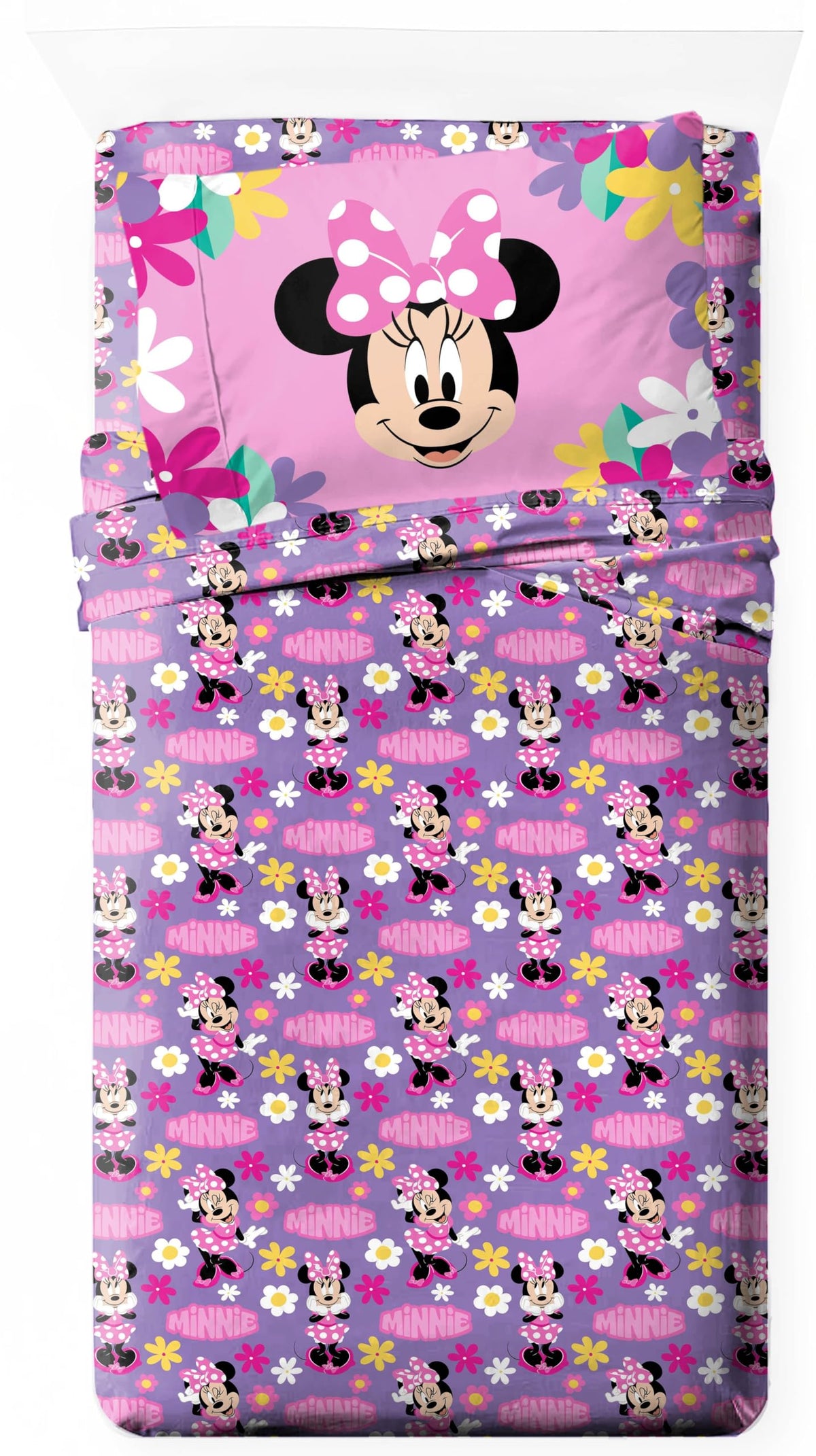 Jay Franco Kids Sheet Cartoon Set with Fitted, Flat Sheets & Pillow Cover - Ultra-Soft Bedding with Pillowcase for Room Decor, White - Toy Story, 4 Piece Queen