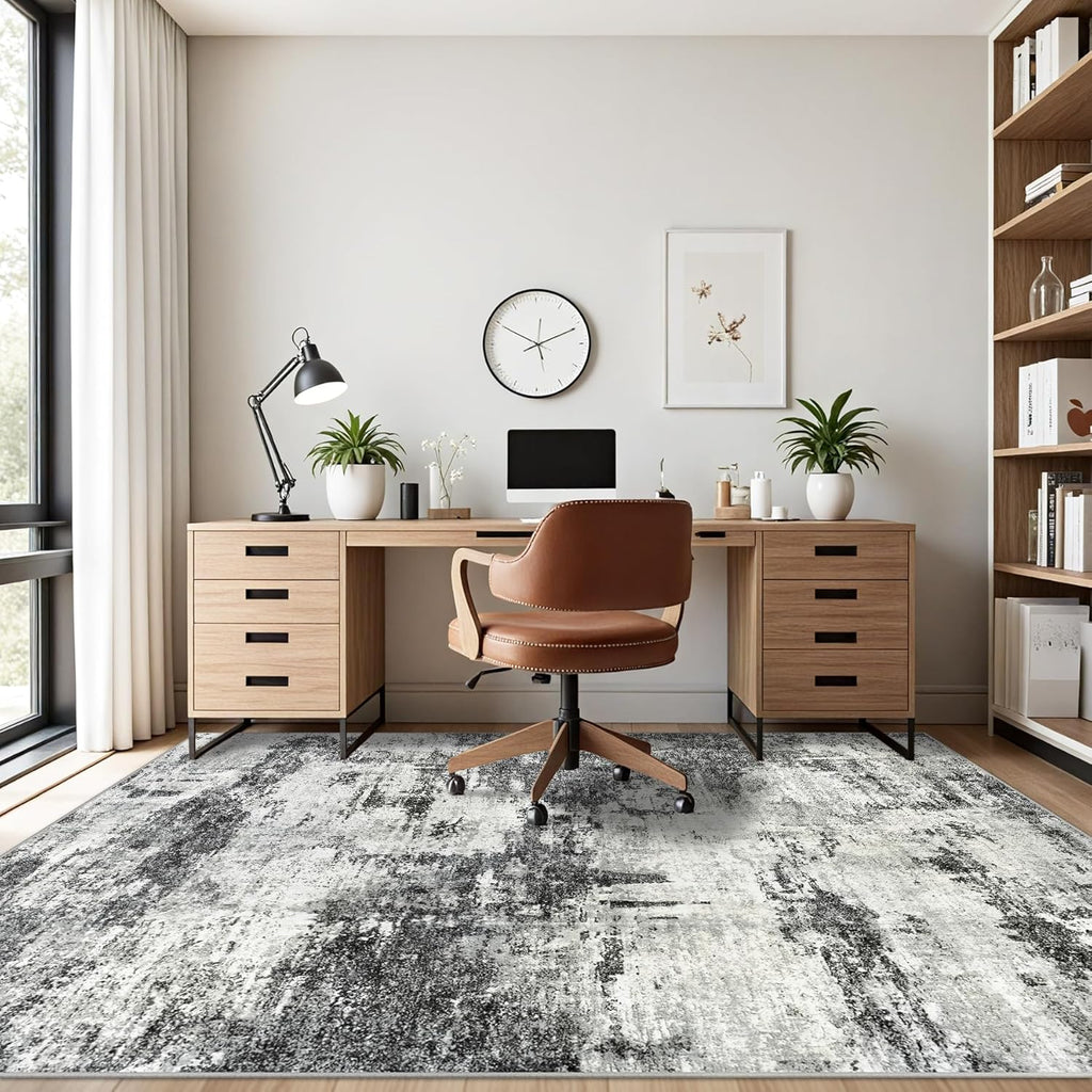 Tosuoka 5x7 Area Rugs for Living Room Abstract Washable Black Rug