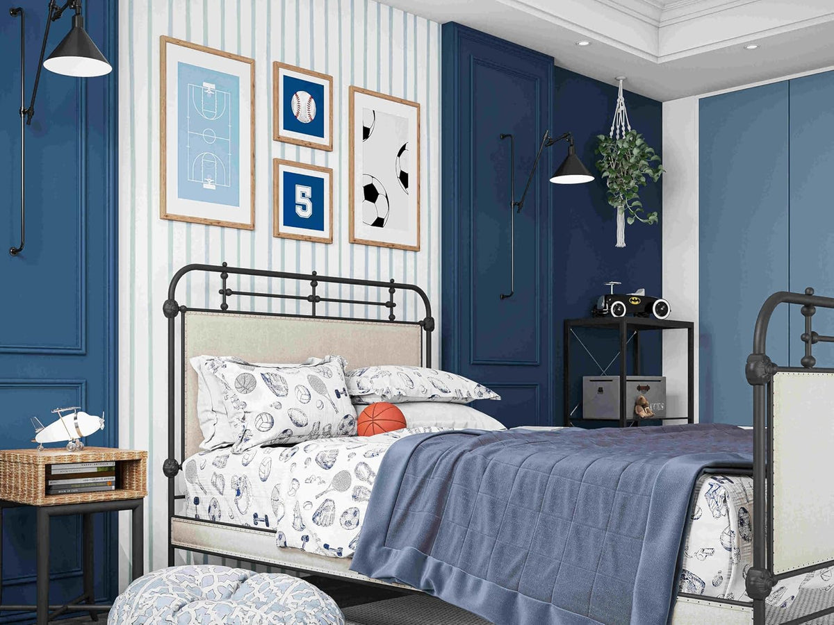 Kids Sports Bedding Set Full Size, Super Soft Baseball, Football, Soccer Themed Bedsheets for Teens and Children, Wrinkle Resistant Premium Flat and Fitted Sheets for Boys and Girls Sports Room Décor