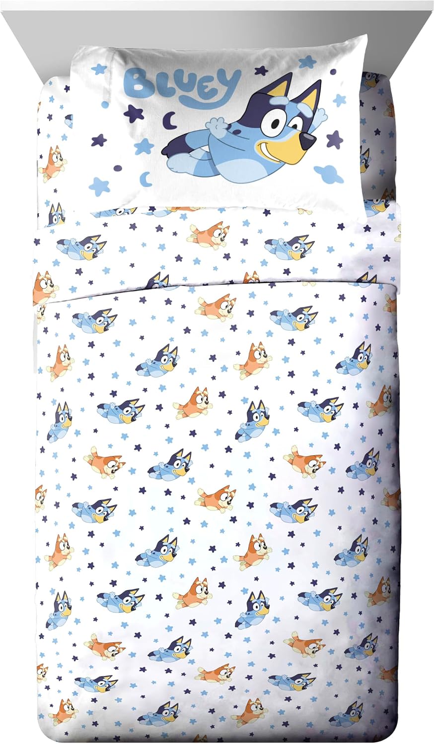 Bluey Bingo Twin Comforter Set 5 Piece Kids Bedding for Girls, Multi