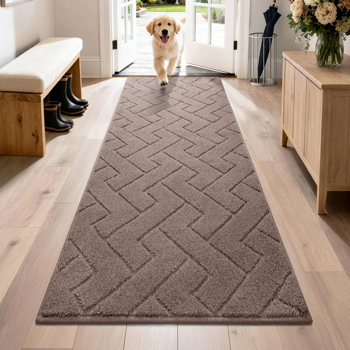 PURRUGS Dirt Trapping Door Mat Indoor Entrance, 20" x 31.5", Grey