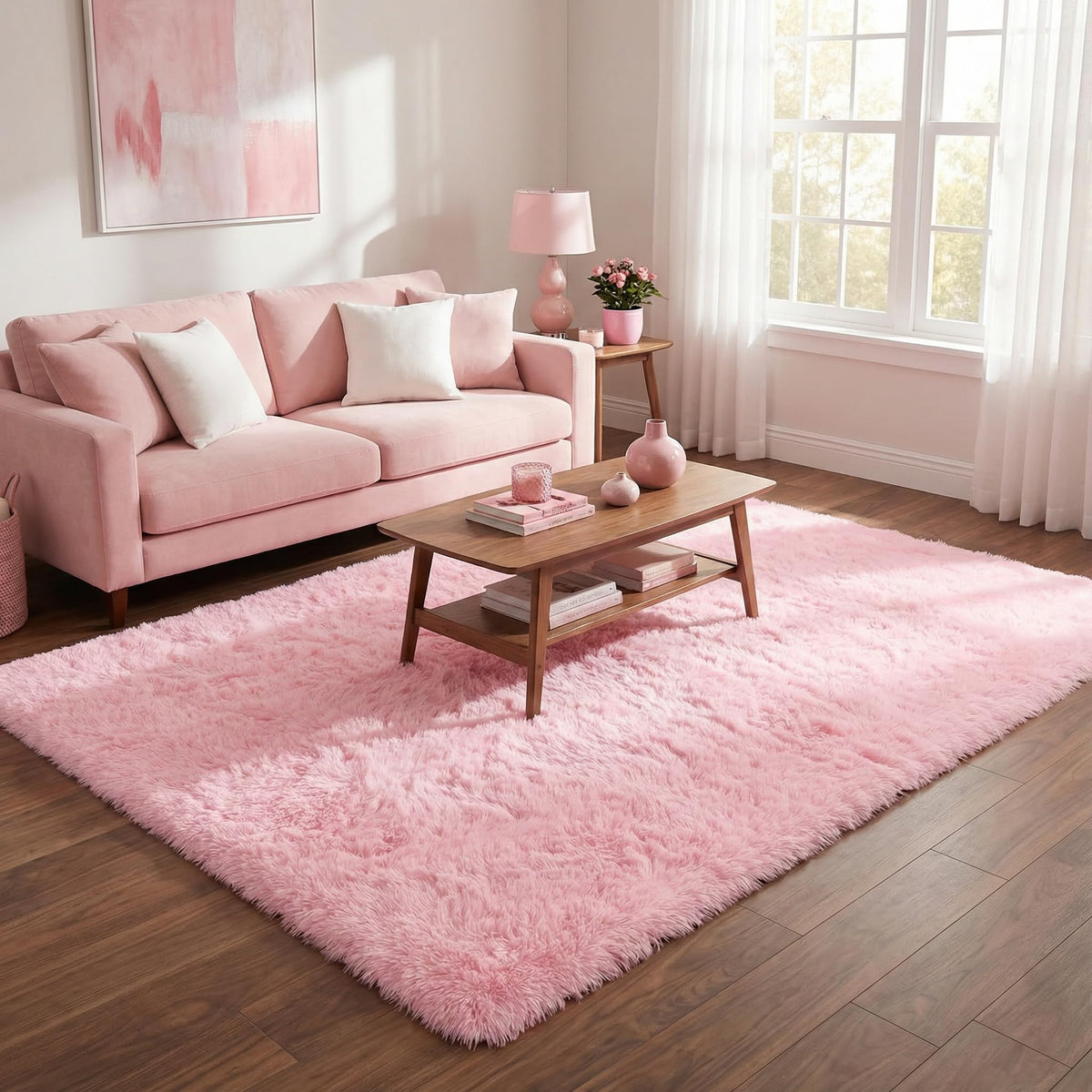 Merelax Soft Area Rug for Livingroom Bedroom, Machine Washable 4x6 Black Rugs Fluffy Shaggy Bedside Rug, Non Slip Indoor Carpet for Nursery Kids Room Home Decor Aesthetic