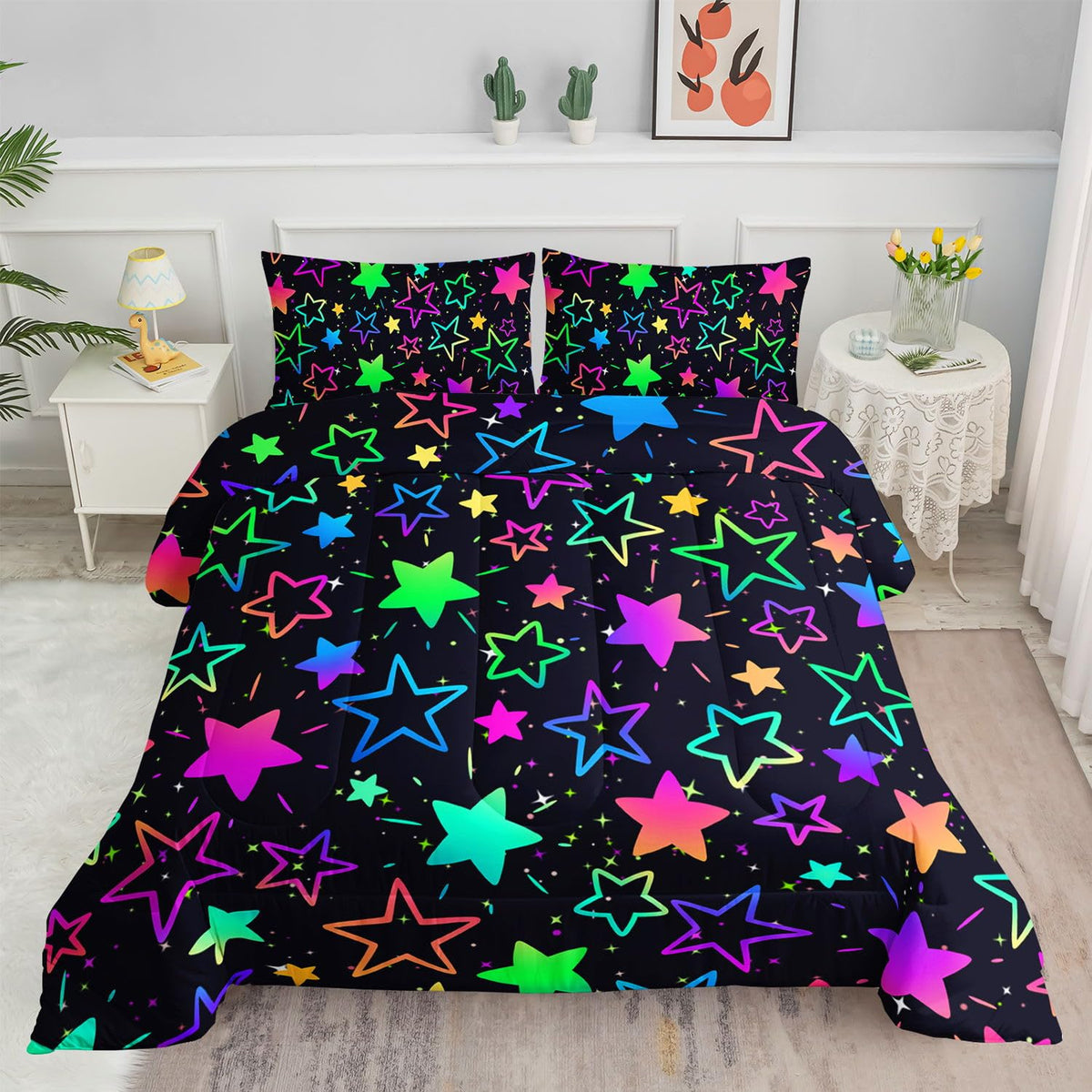 Kids Comforter Set Farm Theme Printed Pattern Bedding Set with 1 Comforter and 2 Pillowcases for Girls Boys Bedroom All Season(Farm Theme01 Twin)