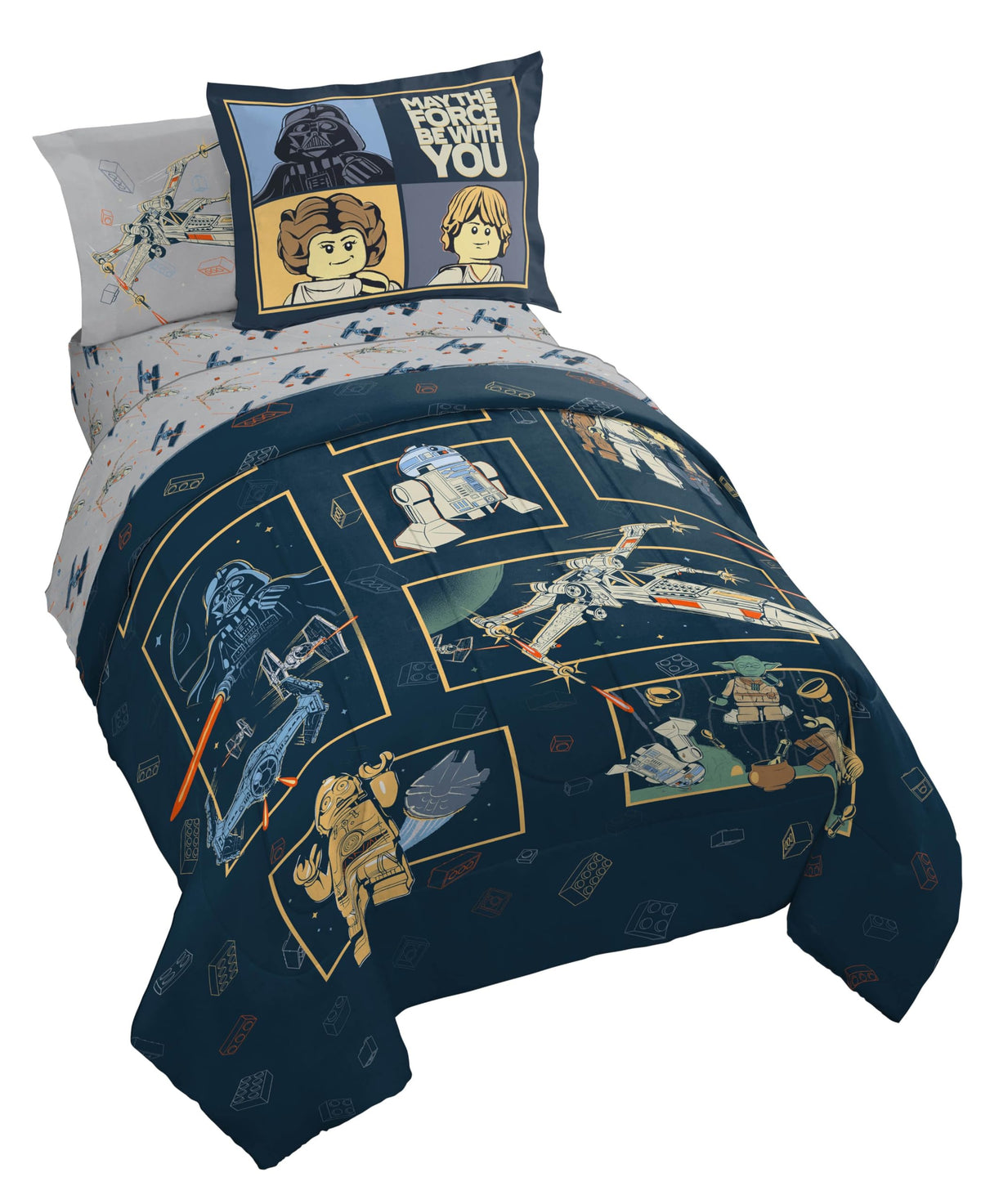 Jay Franco Kids Comforter Set Includes Sheets and Pillow Covers - Soft and Cozy Bed Set for Stylish Room Decor, Official Licensed Bedding, Grey - Toy Story, 7 Piece Full