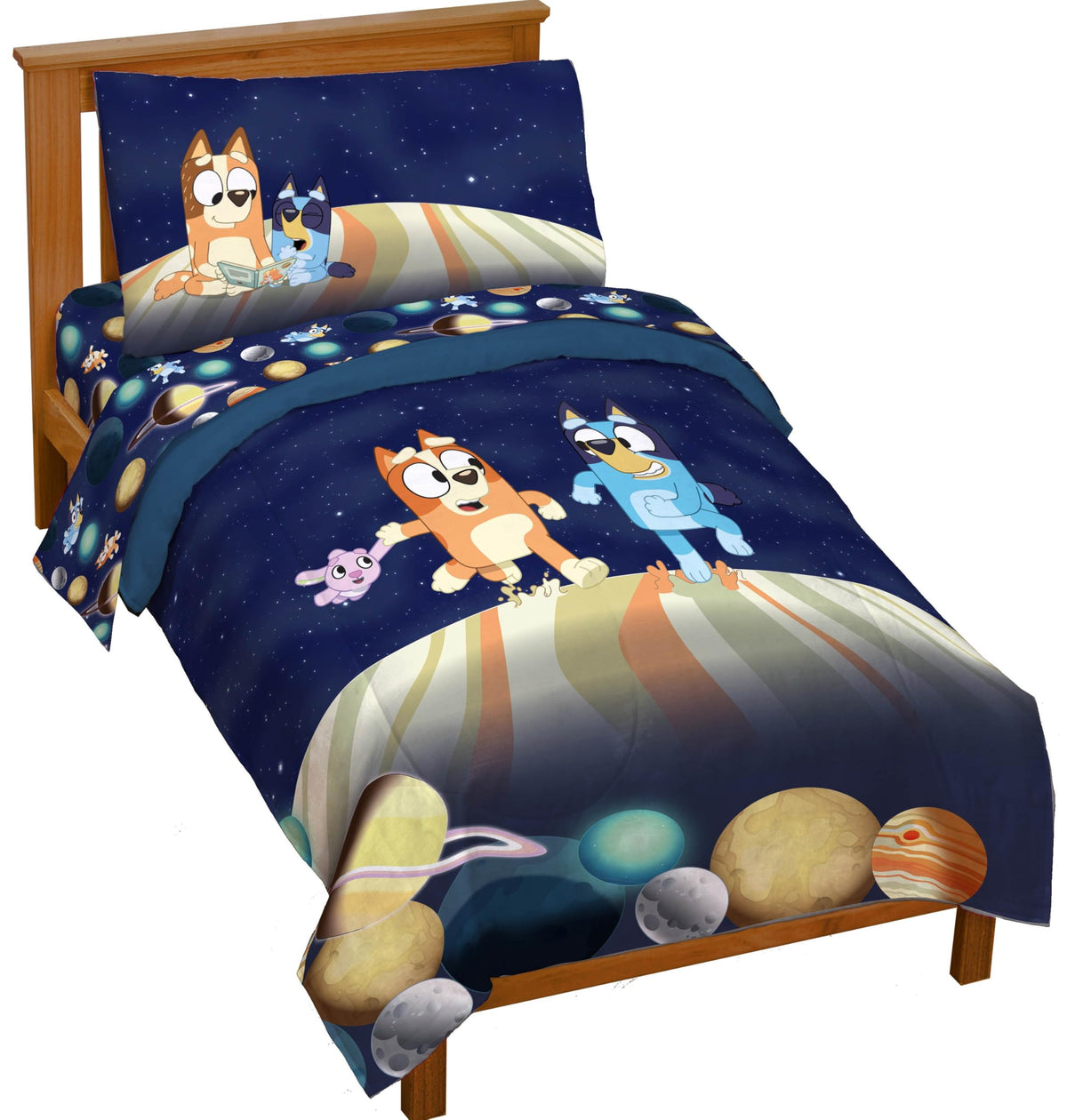 Jay Franco Kids Comforter Set Includes Sheets and Pillow Cover - Soft and Cozy Bed Set for Stylish Room Decor, Blue - Toy Story, 7 Piece Full
