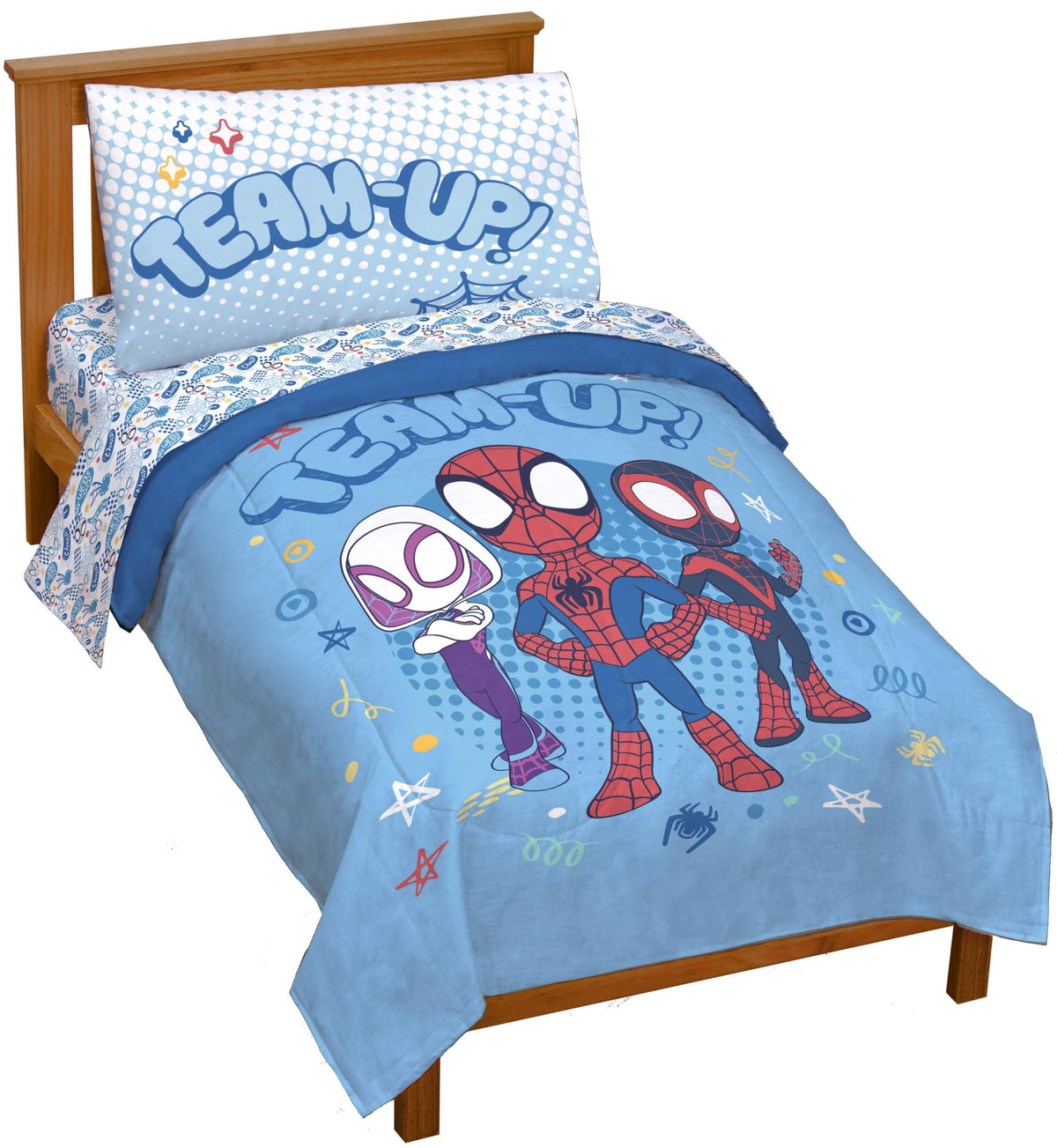 Jay Franco Kids Comforter Set Includes Sheets and Pillow Cover - Soft and Cozy Bed Set for Stylish Room Decor, Blue - Toy Story, 7 Piece Full