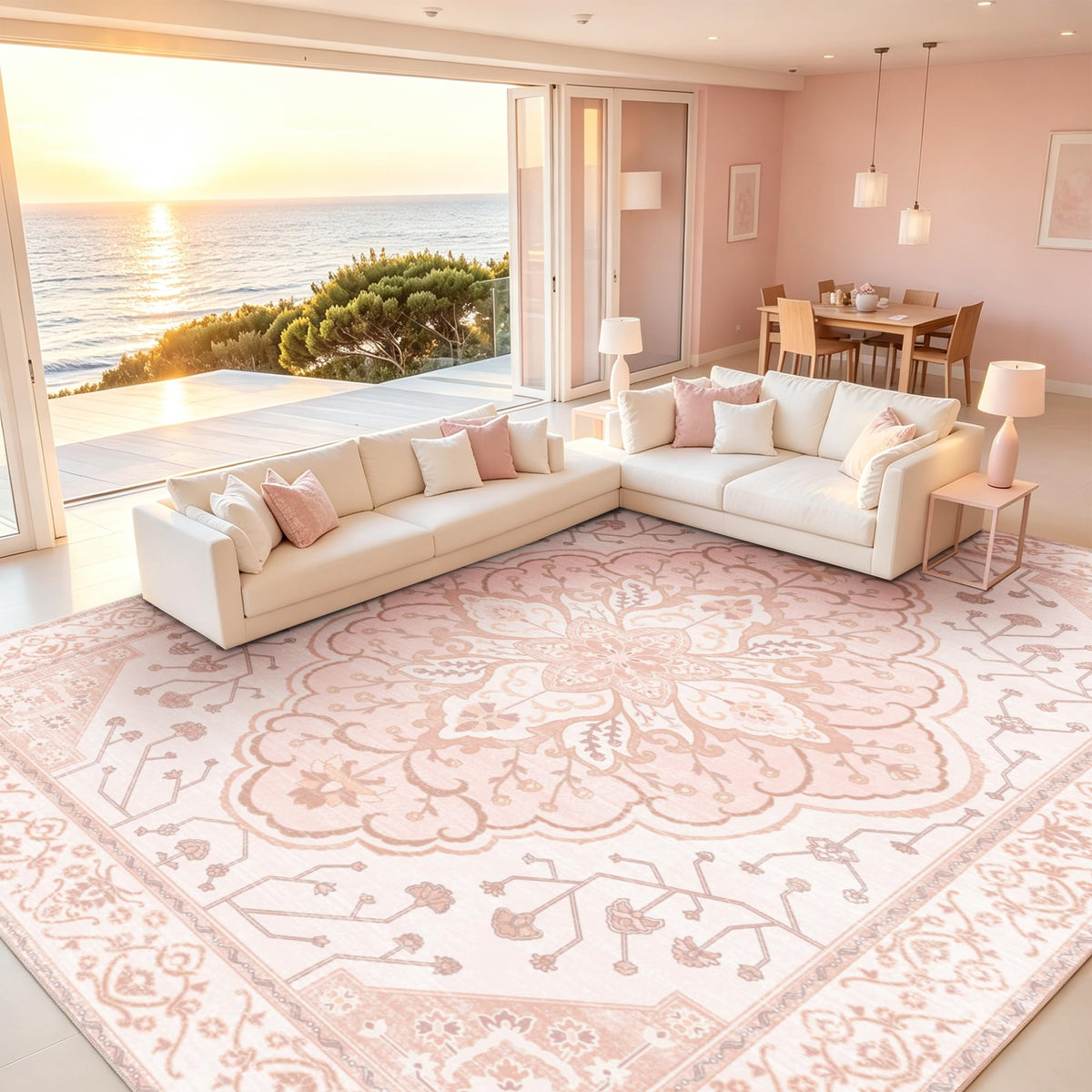YARNSCAPE 2' x 3' Machine Washable Area Rug, Non-Slip Low-Pile Carpet