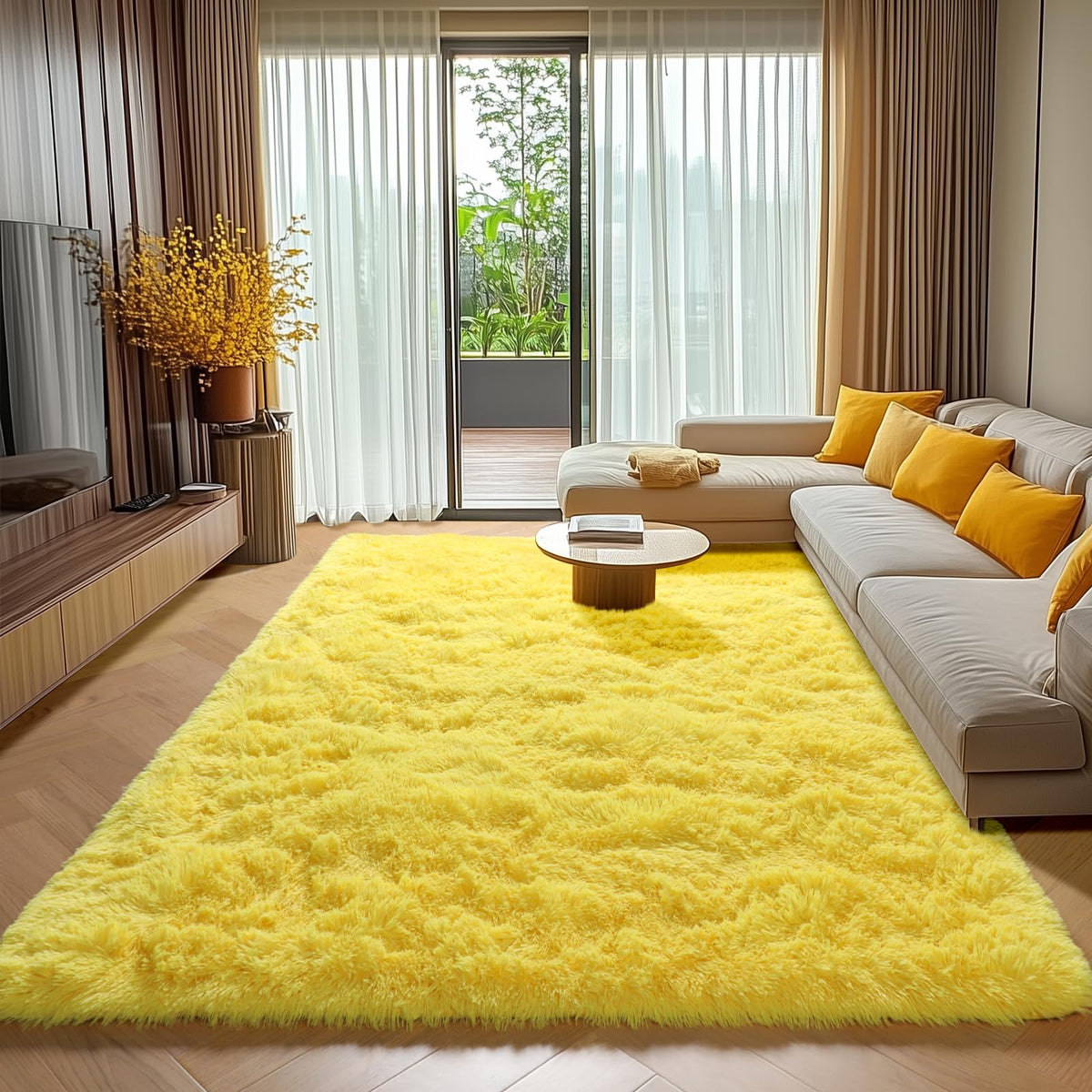 Area Rugs for Bedroom Living Room, 4x6 Fluffy Grey and Black Geometric Rug