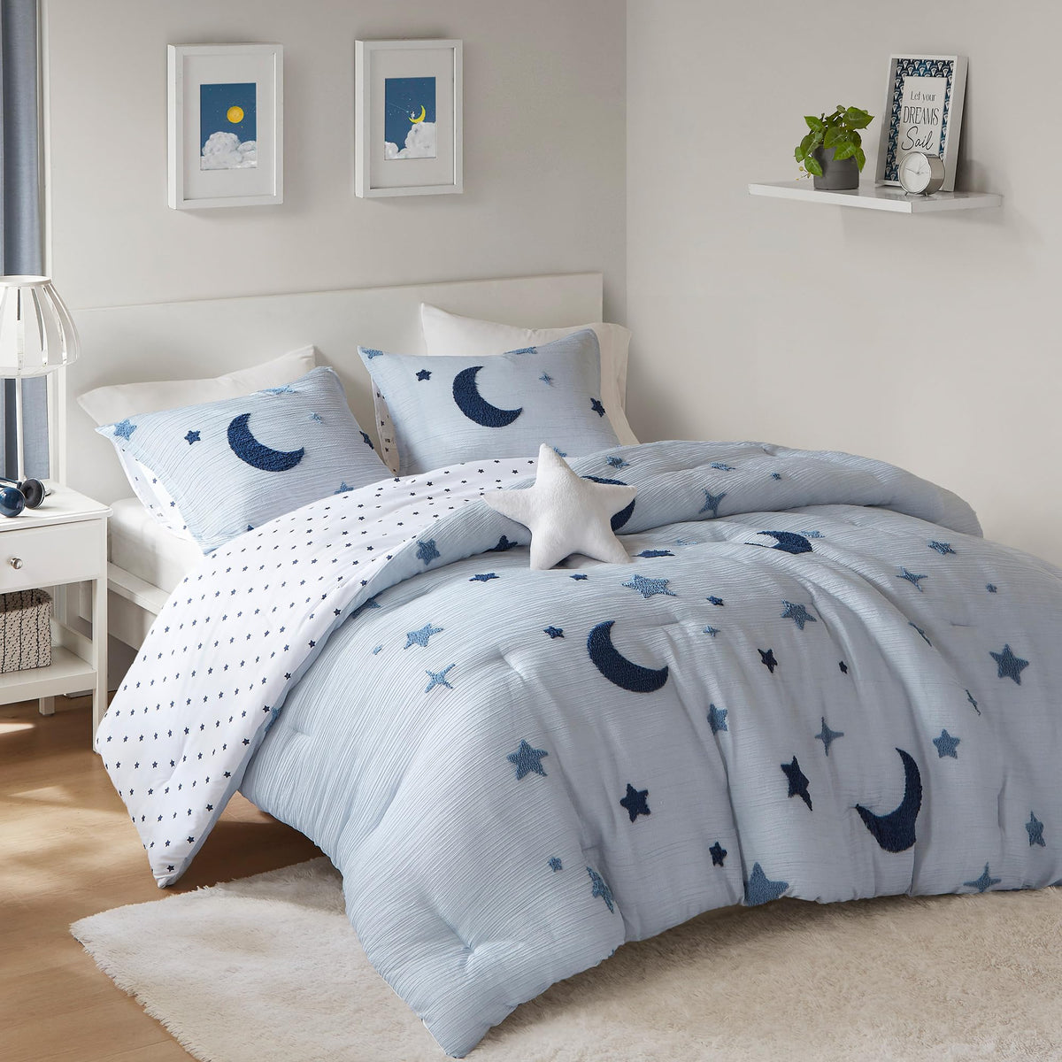 Intelligent Design Kids White Floral Queen Comforter Set for Girls, 4pc