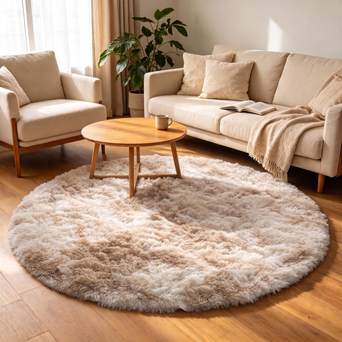 Area Rugs for Bedroom Living Room, 4x6 Fluffy Grey and Black Geometric Rug
