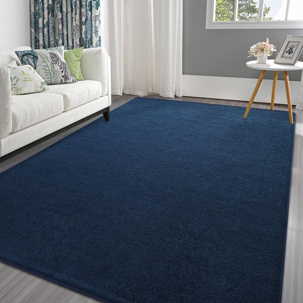 Pettop 4x6 ft Grey Area Rugs for Bedroom Living Room, Washable Memory Foam Indoor Carpet, Modern Aesthetic Minimalist Non Slip Soft Comfy Carpet for Boys Girls Dorm Home Decor