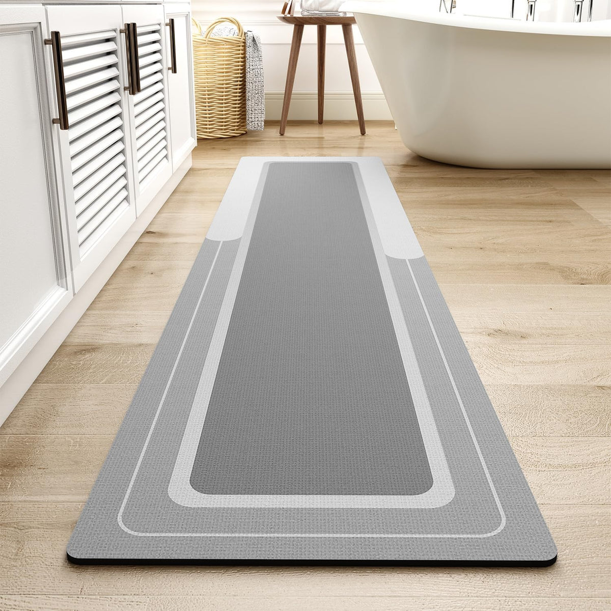 MontVoo-Bath Mat-Bath Mat Rug Non Slip Super Absorbent Stain Resistant Quick Dry Thin Bathroom Rug-Bath Mats for Bathroom Floor Bathtub Vanity-Bathmat Bath Rug Easy Care-17"x27" Darkgrey