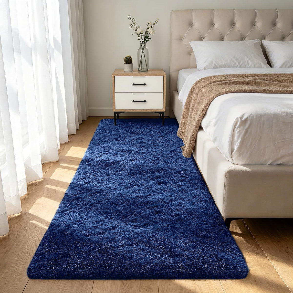 Shag Area Rugs for Bedroom Living Room,4X6 Ultra Soft Fluffy Area Rugs for Dorm,Indoor Carpet Plush Rugs for Home Decor,Tie-Dye Grey