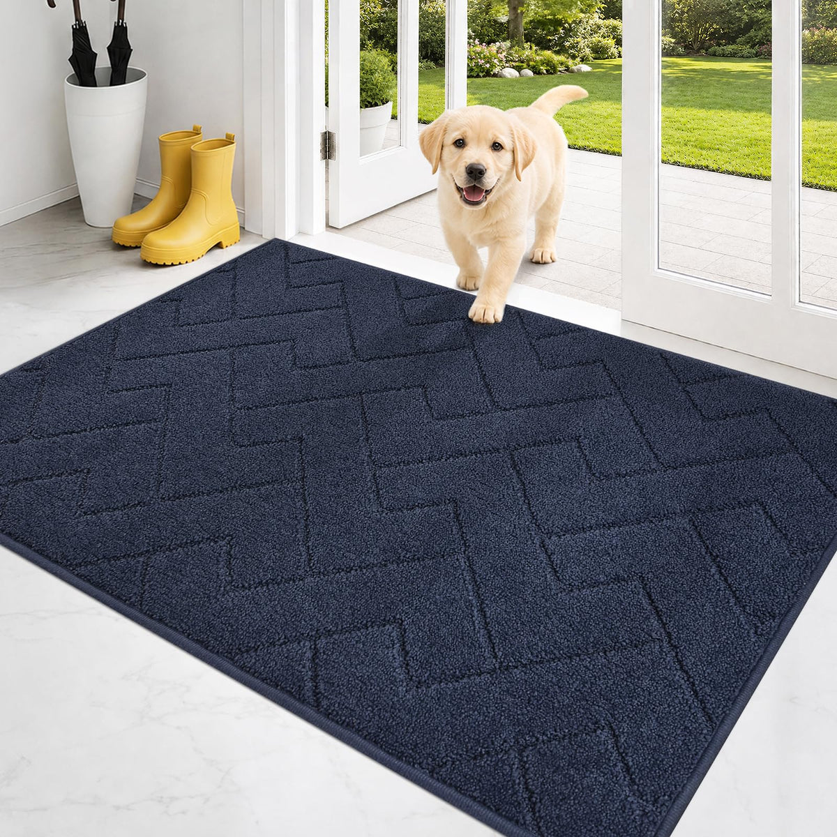 PURRUGS Dirt Trapping Door Mat Indoor Entrance, 20" x 31.5", Grey