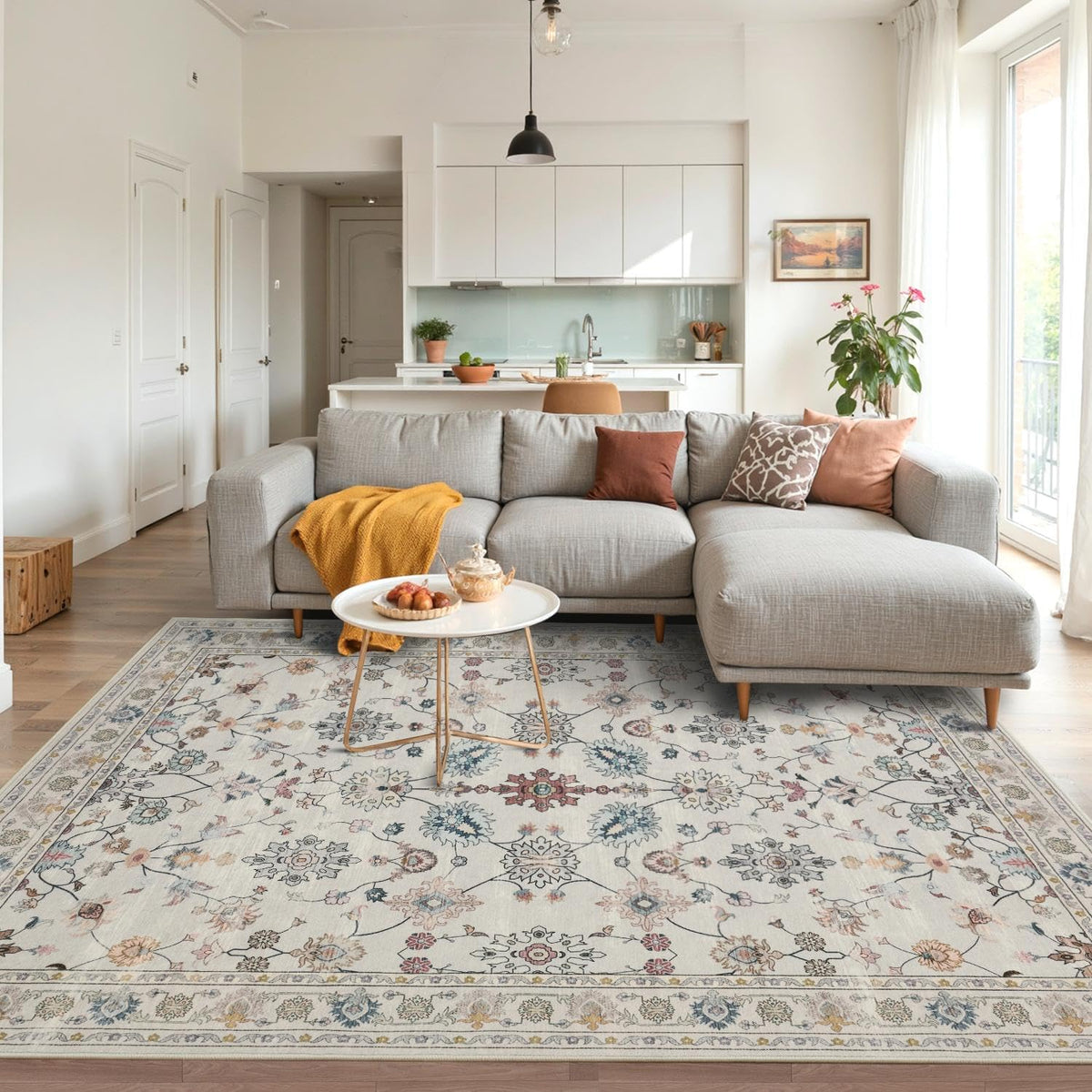 Rugxara Grey 5x7 Area Rugs for Bedroom & Living Room