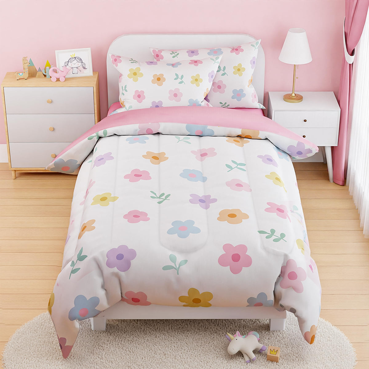 Woodland Animal Kids Bedding Set for Boys, Ultra Soft Microfiber Comforter Set Twin Size 3-Pieces, Comforters Bed Sets for Kid Tween Teen Bedroom Decor